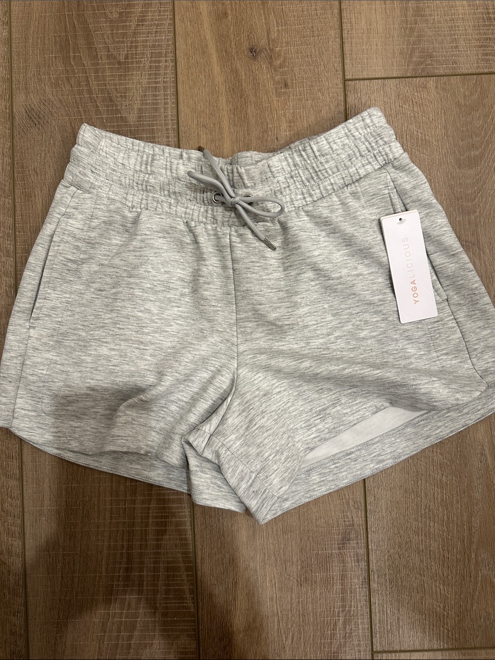 Yogalicious Heather Light Gray Athletic Lounge Shorts
